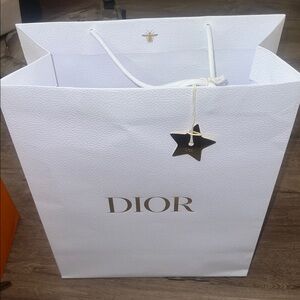 Dior White Bag with Gold Star Charm